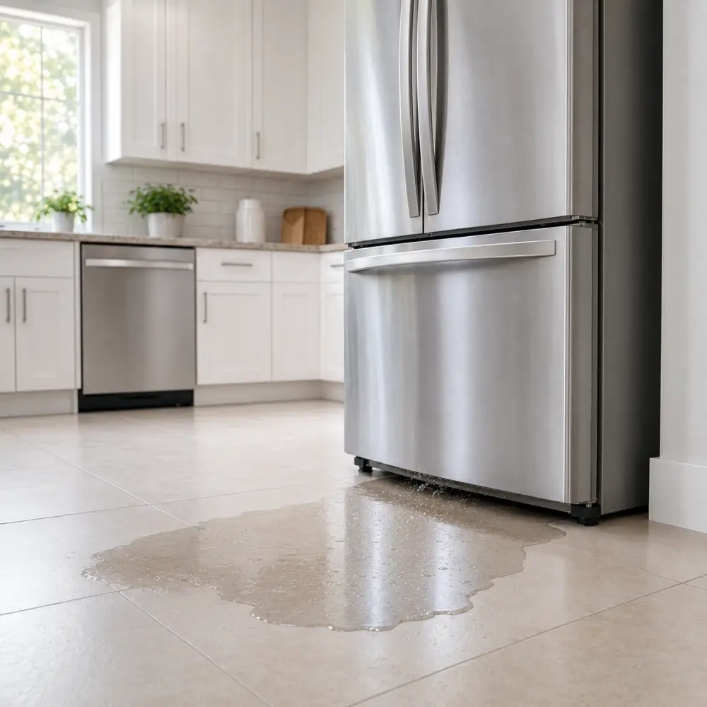 fridge leaking water on tiled floor fridge leaking water on tiled floor
